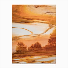 Sunset Over A Lake Canvas Print