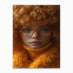 Portrait Of A Girl With Curly Hair Canvas Print