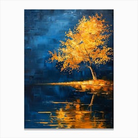 Tree By The Lake 5 Canvas Print