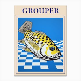 Grouper Seafood Poster Canvas Print