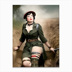 Woman In A Trench Canvas Print