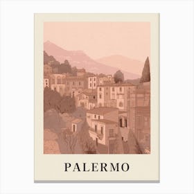 Palermo Vintage Pink Italy Poster Canvas Print