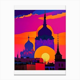 Abstract Sunset Over The City Canvas Print