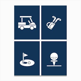 Golf Icons Poster Canvas Print