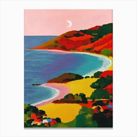 Half Moon Bay, Antigua Hockney Style Canvas Print