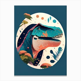 Tarbosaurus Terrazzo Style Dinosaur Canvas Print