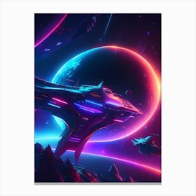 Nova Neon Nights Space Canvas Print