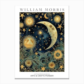 William Morris Print Moon Night Butterfly Poster Vintage Wall Art Textiles Art Vintage Poster Canvas Print