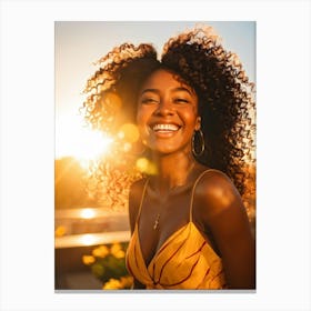 Smiling African American Woman Canvas Print