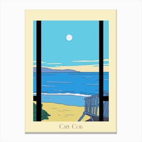 Poster Of Minimal Design Style Of Cape Cod Massachusetts, Usa 3 Canvas Print