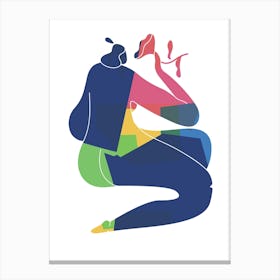 Woman Curves Colour Canvas Print