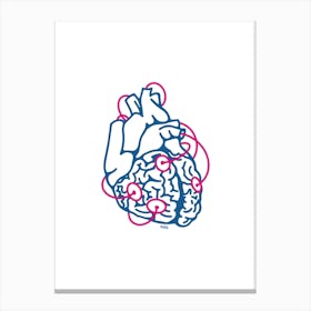 Heart Line Drawing Canvas Print