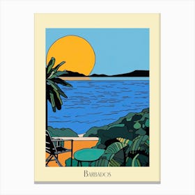 Poster Of Minimal Design Style Of Barbados 4 Canvas Print