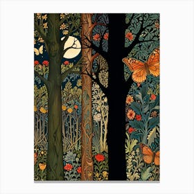 William Morris Forest At Night 5 Canvas Print