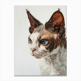 Selkirk Rex Cat Painting 3 Canvas Print