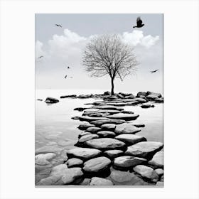 Tree On A Path Canvas Print