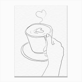 Hand Holding A Cup Of Coffee 1 Canvas Print