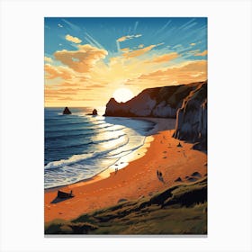 A Vibrant Painting Of Durdle Door Beach Dorset 2 Canvas Print
