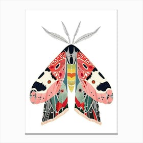 Colourful Insect Illustration Moth 44 Canvas Print