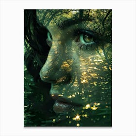 Girl In The Water Canvas Print