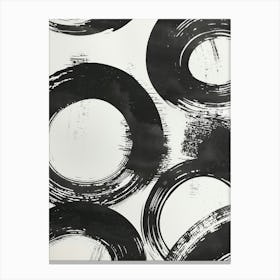 Black And White Circles 10 Canvas Print