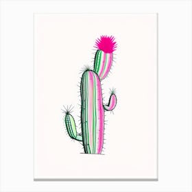 Fishhook Cactus Minimal Line Drawing 1 Canvas Print