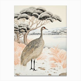 Winter Bird Painting Emu 2 Canvas Print