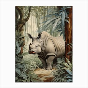 Rhino Exploring The Forest 9 Canvas Print