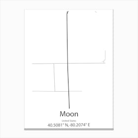 Moon,United States Minimalist Map Lienzo