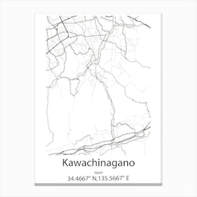 Kawachinagano,Japan Minimalist Map Toile