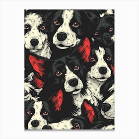 Perfectly Repeatable Artwork With Cute Dog Faces 01 Canvas Print