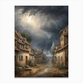 Stormy Village Canvas Print