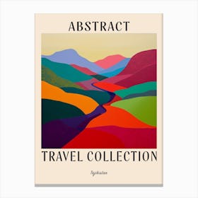 Abstract Travel Collection Poster Tajikistan 3 Canvas Print