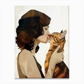 Kitty I love you cat and woman 1 Canvas Print