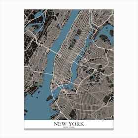 New York New York Black Blue Canvas Print