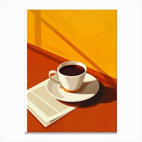 Cup Of Coffee and Books Modern Creative Canvas Print