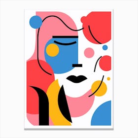 Block Colour Face Illustration 3 Canvas Print