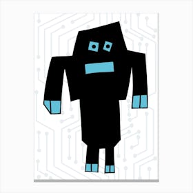 Black Robot Canvas Print