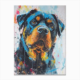 Rottweiler Acrylic Painting 9 Canvas Print
