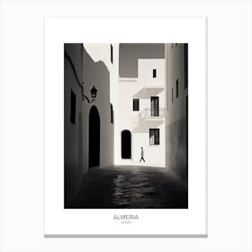 Poster Of Almeria, Spain, Black And White Analogue Photography 4 Canvas Print