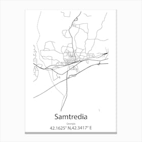 Samtredia,Georgia Minimalist Map Canvas Print