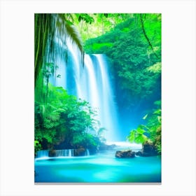 Waterfalls In A Jungle Waterscape Photography 2 Canvas Print