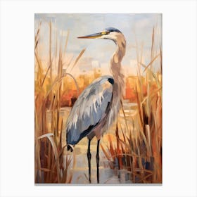 Bird Painting Great Blue Heron 1 Canvas Print