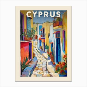 Paphos Cyprus 2 Fauvist Painting Travel Poster Canvas Print