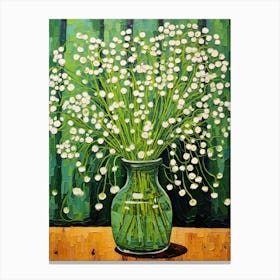 Flowers In A Vase Still Life Painting Gypsophila Babys Breath 1 Canvas Print
