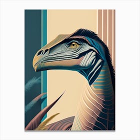 Velociraptor Mongoliensis Pastel Dinosaur Canvas Print