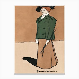 Female Equestrian Holding A Whip (1897), Edward Penfield Canvas Print