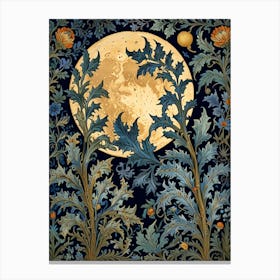 William Morris Moon And Flowers 1 Canvas Print