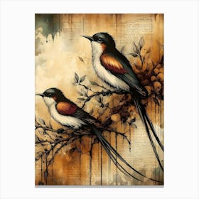 Birds On A Branch Canvas Print