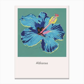 Hibiscus 1 Square Flower Illustration Poster Canvas Print